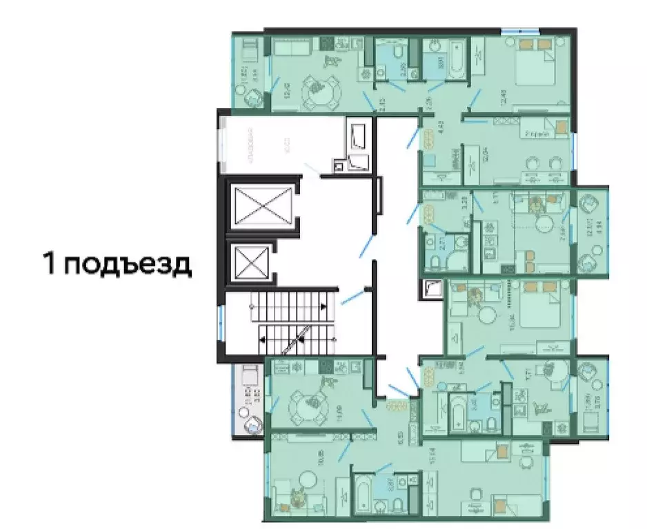 2-к кв. Ульяновская область, Ульяновск ЭкоСити жилой комплекс, 11 ... - Фото 2