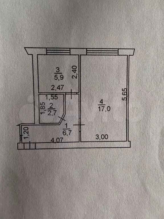 1-к. квартира, 33 м, 1/5 эт. - Фото 0