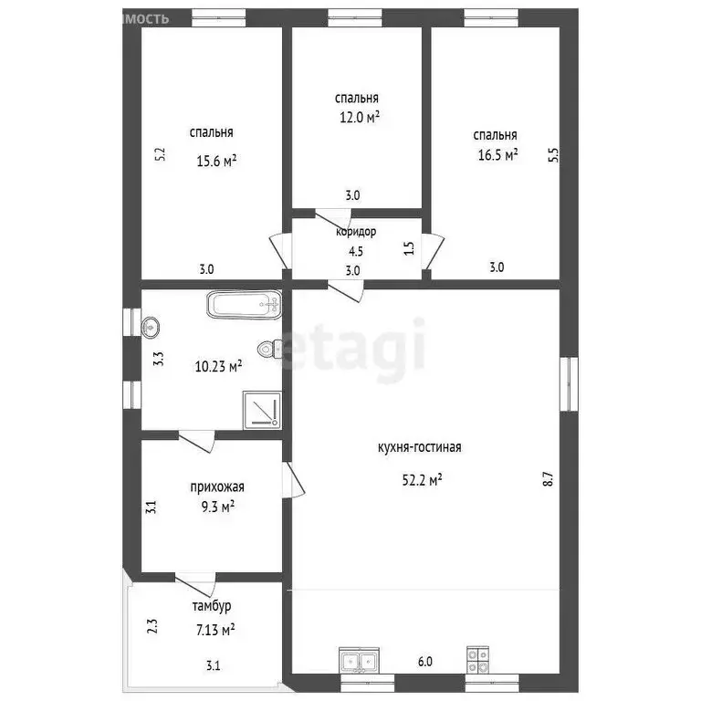 Дом в Тукаевский район, Новотроицкое сельское поселение, деревня ... - Фото 1