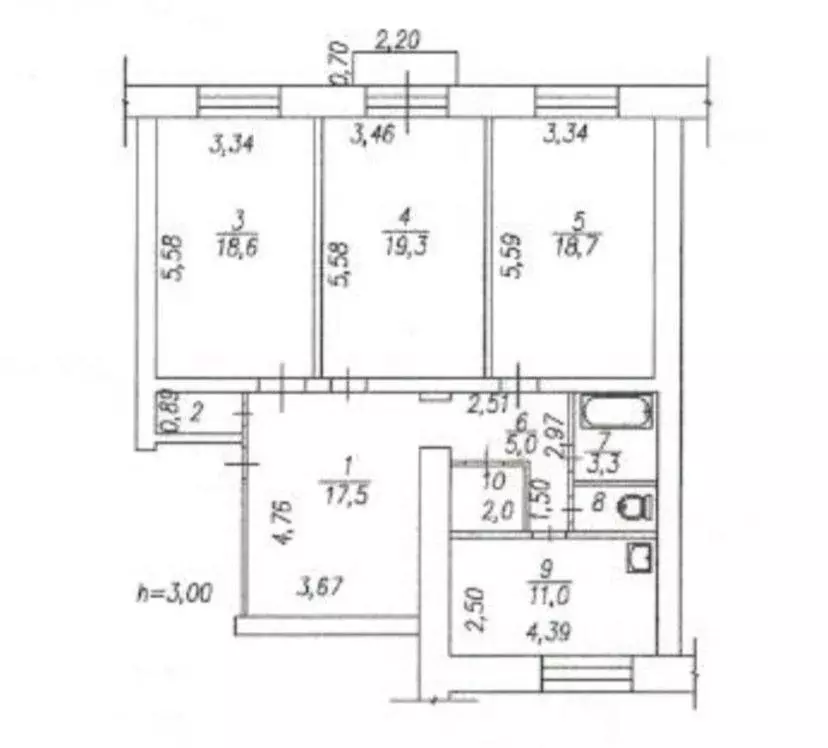 3-к кв. Кемеровская область, Новокузнецк ул. Бугарева, 23 (98.7 м) - Фото 0