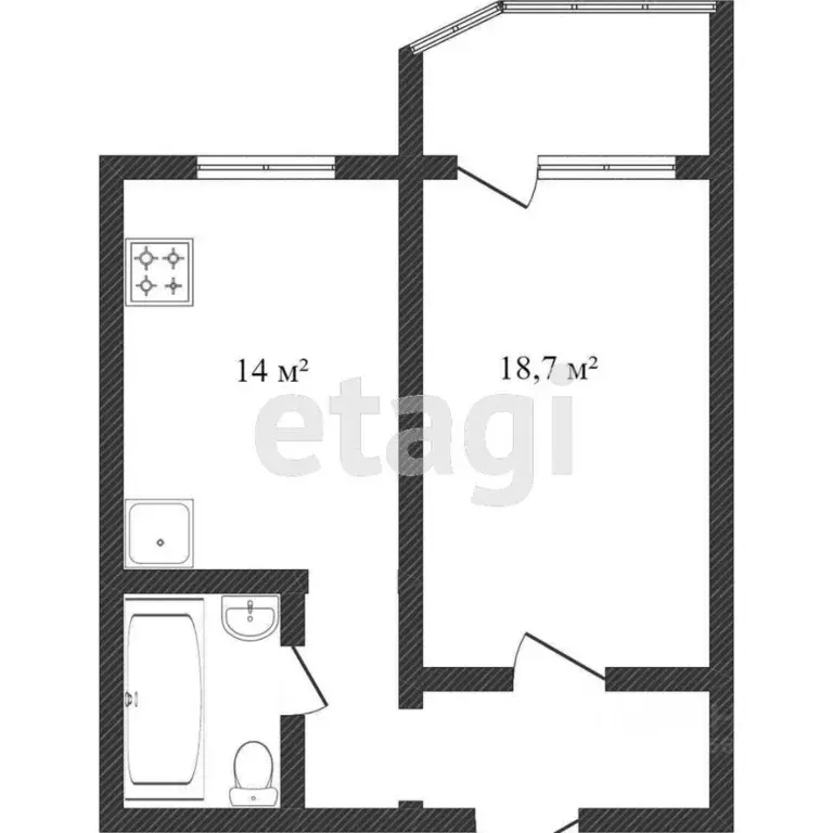1-к кв. Ханты-Мансийский АО, Сургут ул. Крылова, 32 (64.8 м) - Фото 1
