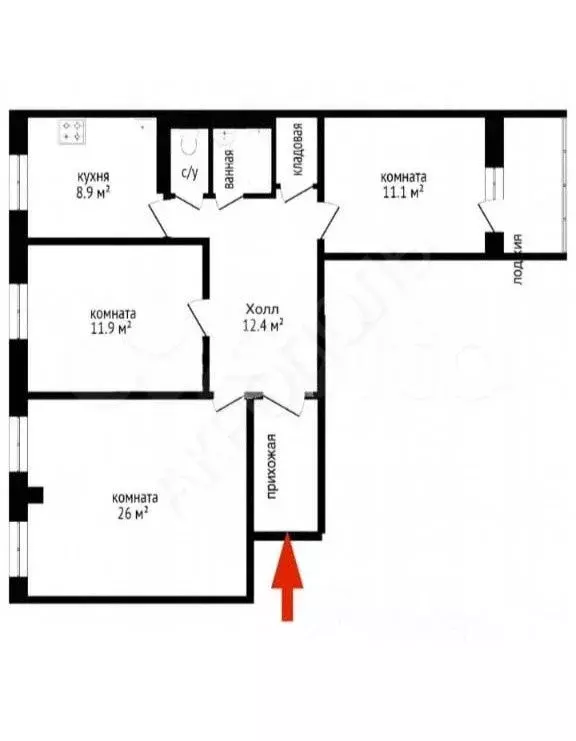 3-к кв. Красноярский край, Красноярск Красномосковская ул., 32 (75.0 ... - Фото 1