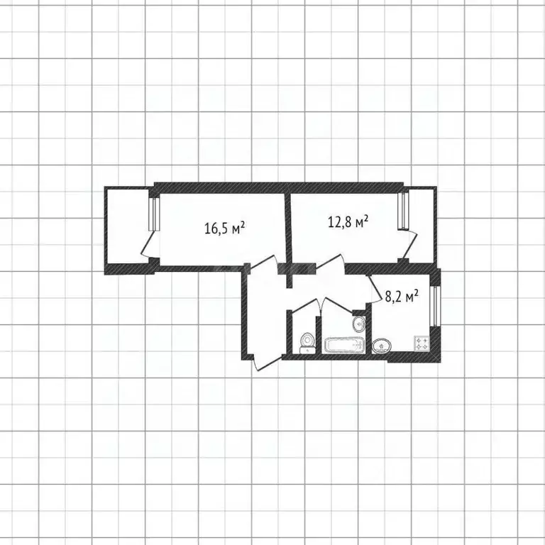 2-к кв. Белгородская область, Белгород ул. Щорса, 46 (50.5 м) - Фото 2