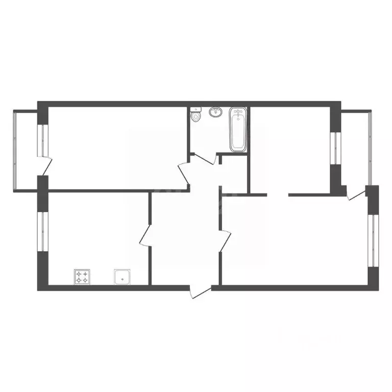 3-к кв. Красноярский край, Красноярск Комсомольский просп., 8 (58.7 м) - Фото 2