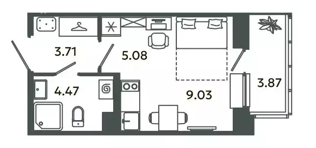 Квартира-студия: городской посёлок Новоселье, Аннинская улица, 4 ... - Фото 1