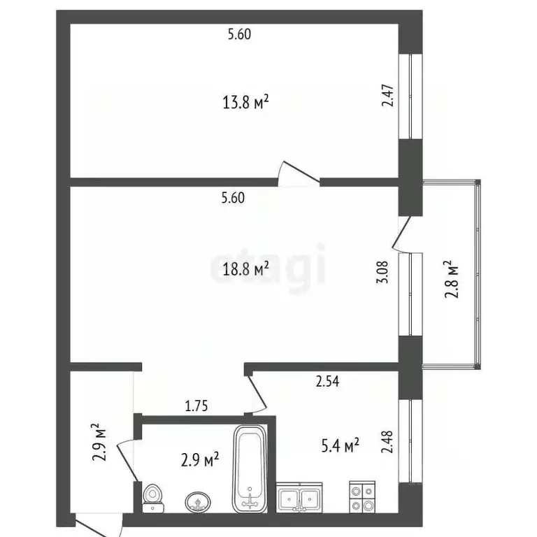 2-к кв. Нижегородская область, Выкса Гоголя мкр, 14 (44.5 м) - Фото 1