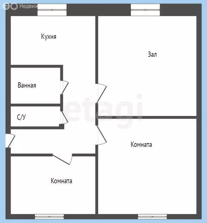 3-комнатная квартира: село Кетово, Лесная улица, 21 (53.3 м) - Фото 0