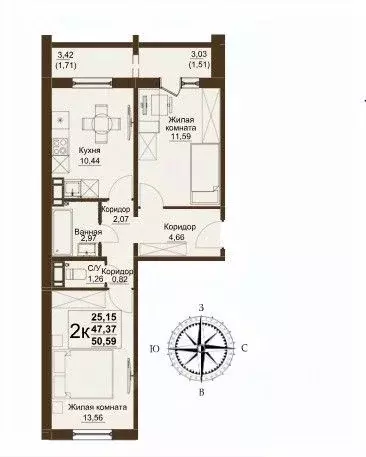 2-к кв. Челябинская область, Челябинский городской округ, пос. ... - Фото 0