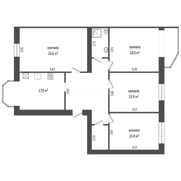 4-комнатная квартира: село Прималкинское, Абрикосовый переулок, 16/1 ... - Фото 1