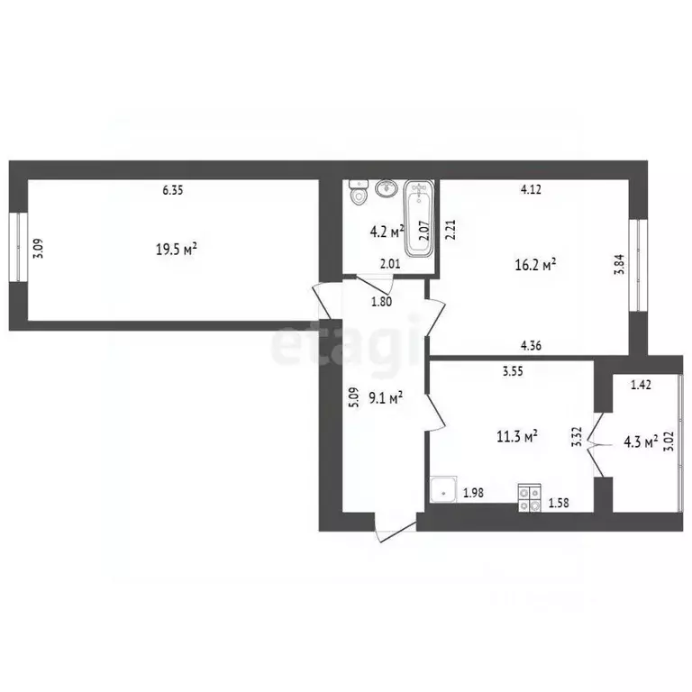 2-к кв. Калининградская область, Калининград Старорусская ул., 29 ... - Фото 2