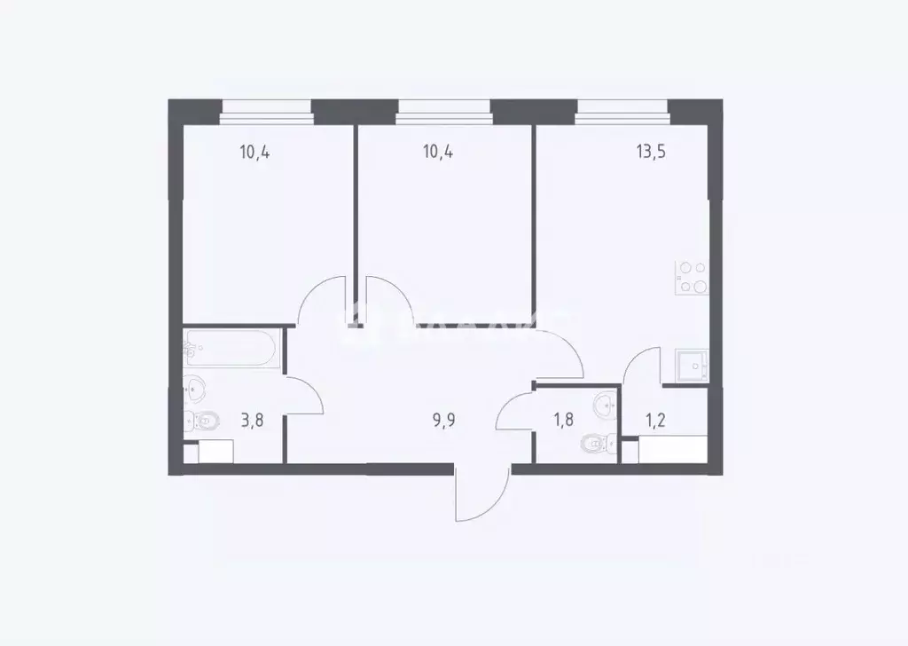 2-к кв. Москва Сосенское поселение, просп. Куприна, 40к9 (48.1 м) - Фото 2