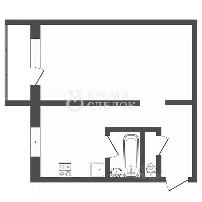 1-к кв. Владимирская область, Владимир ул. Чайковского, 42 (31.0 м) - Фото 2