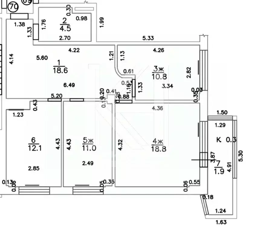 2-к кв. Калининградская область, Калининград Сельма мкр, ул. Виллима ... - Фото 2