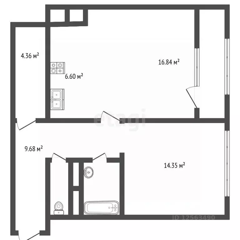 1-к кв. Воронежская область, Воронеж ул. Революции 1905 года, 34 (57.0 ... - Фото 2