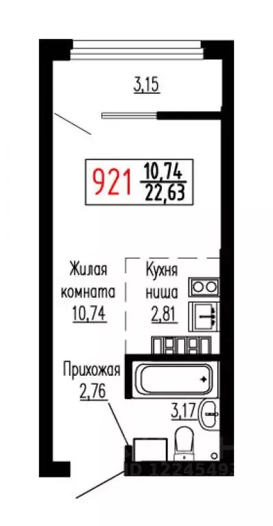 Студия Свердловская область, Екатеринбург ул. Лыжников, 3 (22.7 м) - Фото 0