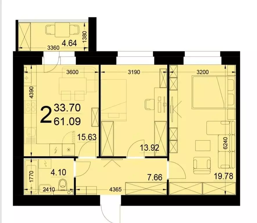 2-комнатная квартира: Великий Новгород, Донецкий район, Хутынская ... - Фото 1