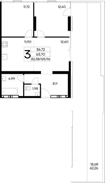 3-к кв. Крым, Алушта муниципальный округ, пос. Семидворье  (128.17 м) - Фото 1