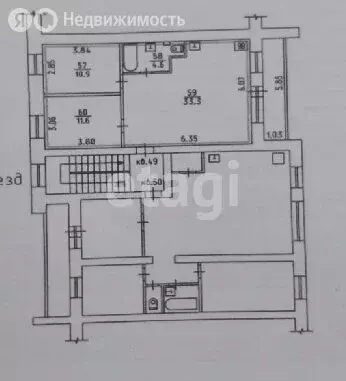 3-комнатная квартира: Можга, Садовая улица, 5 (60.4 м) - Фото 1