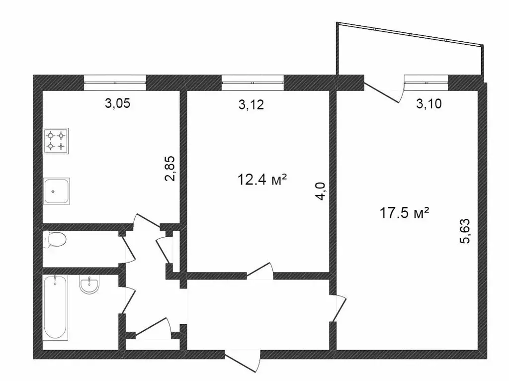 2-комнатная квартира: Тюмень, Холодильная улица, 56 (51.8 м) - Фото 1