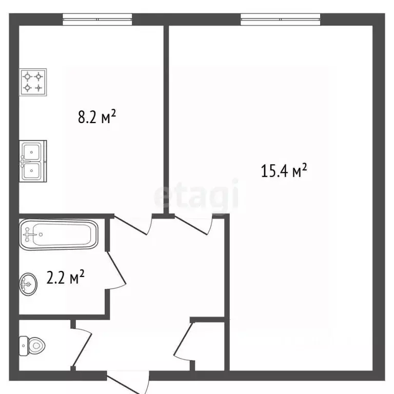 1-к кв. Санкт-Петербург ул. Вавиловых, 8к1Д (30.6 м) - Фото 1