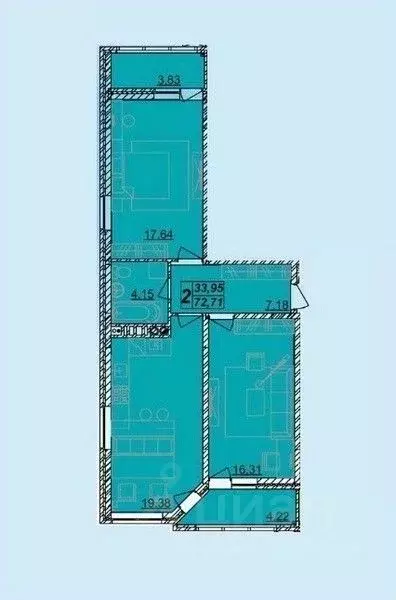 2-к кв. Краснодарский край, Анапа ул. Поликарпова, 2к7 (72.0 м) - Фото 1