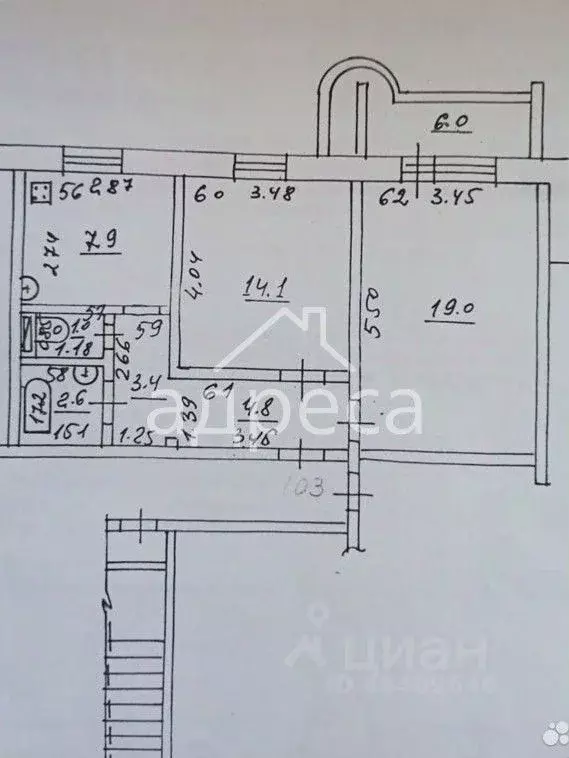 2-к кв. Самарская область, Самара ул. Александра Матросова, 57 (55.0 ... - Фото 2
