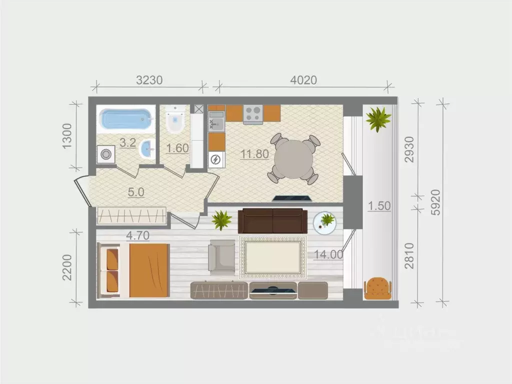 1-к кв. Ленинградская область, Ломоносовский район, Горбунковское ... - Фото 1