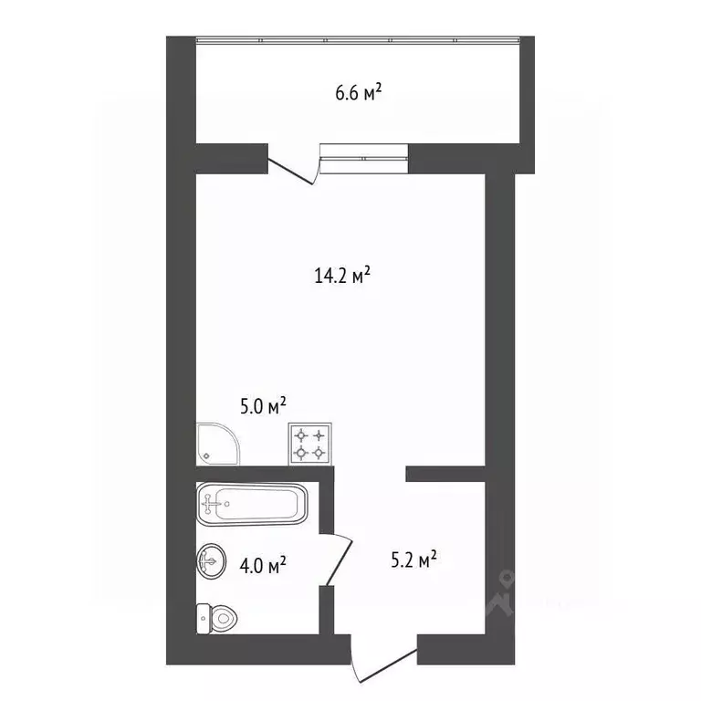 Студия Амурская область, Благовещенск ул. Островского, 116 (31.7 м) - Фото 2