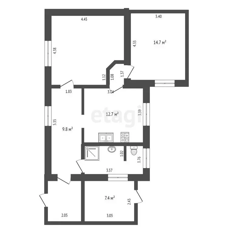 2-комнатная квартира: Тюмень, Чусовская улица, 5 (75.1 м) - Фото 0