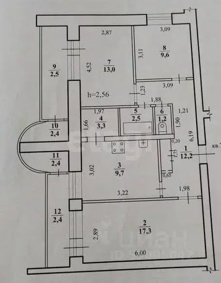 3-к кв. Забайкальский край, Чита ул. Богомягкова, 65 (68.8 м) - Фото 2
