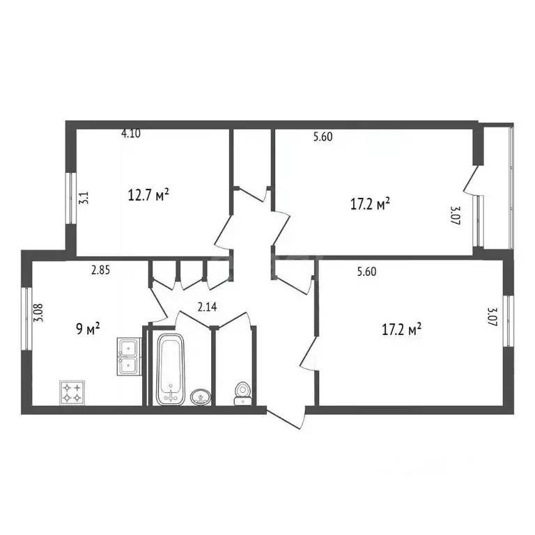3-к кв. Ленинградская область, Ломоносовский район, Горбунковское ... - Фото 2