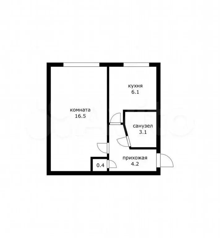 1-к. квартира, 30 м, 2/5 эт. - Фото 0
