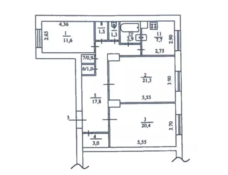 3-к кв. Тульская область, Тула Октябрьская ул., 50/3 (89.4 м) - Фото 0