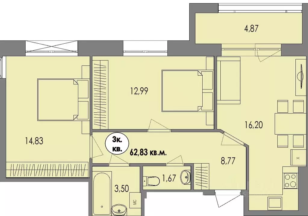 3-к кв. Карелия, Петрозаводск Перевалка-2 тер., Университетский ... - Фото 0