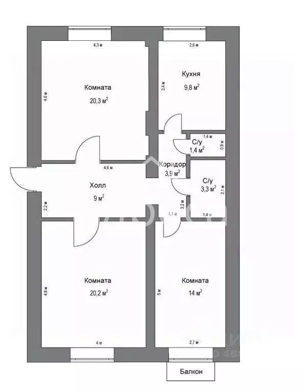 3-к кв. Самарская область, Самара Арбатская ул., 1 (81.4 м) - Фото 1