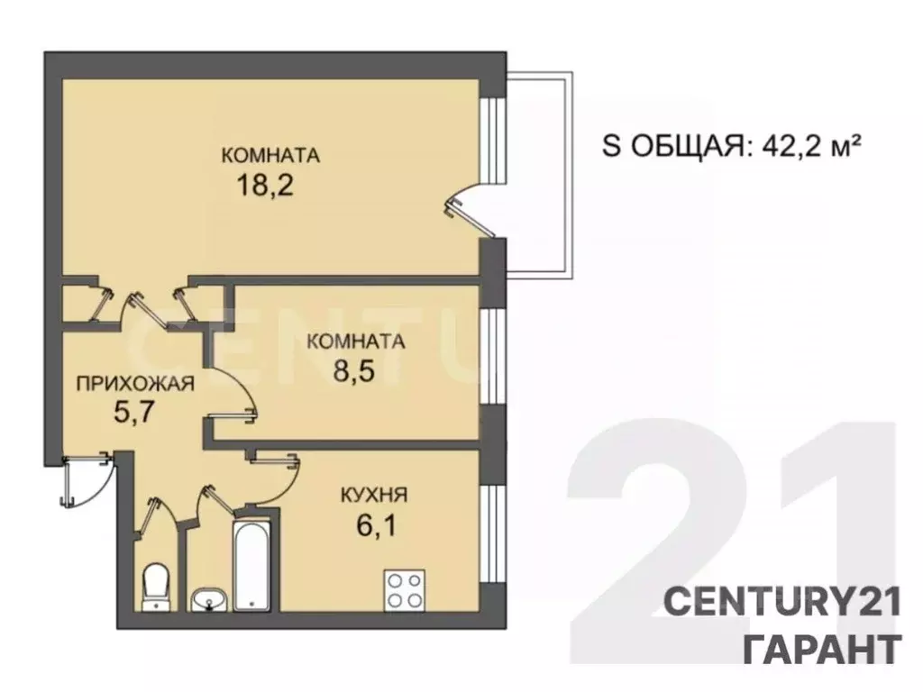 2-к кв. Ленинградская область, Ломоносовский район, д. Гостилицы ул. ... - Фото 2