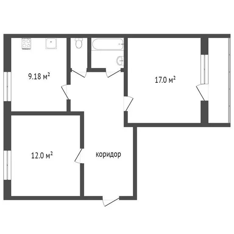 3-комнатная квартира: Тобольск, улица Семёна Ремезова, 54 (54 м) - Фото 0
