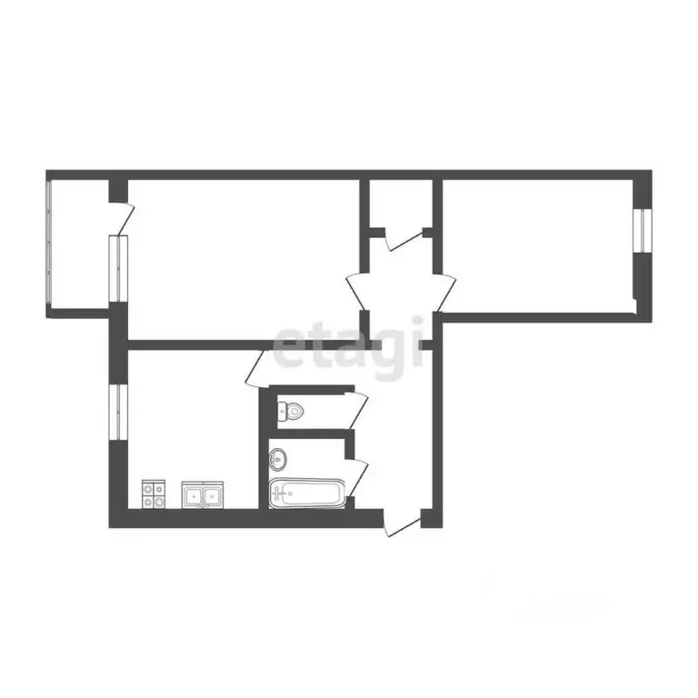 2-к кв. Смоленская область, Смоленск ул. Кирова, 27Б (44.2 м) - Фото 0