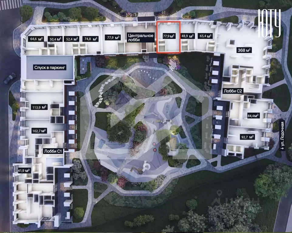 Помещение свободного назначения в Москва Юту жилой комплекс (77 м) - Фото 1