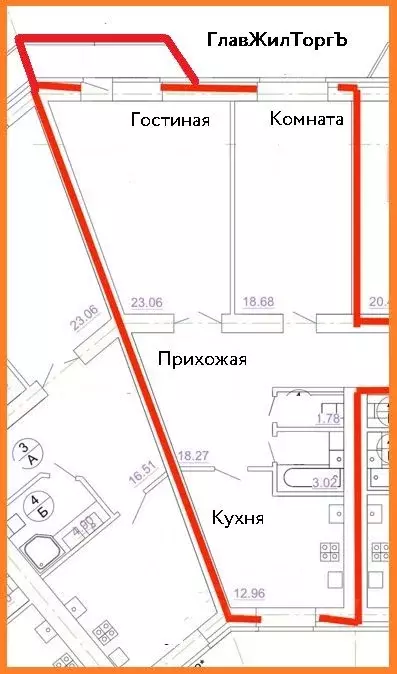 2-к кв. Псковская область, Псков Петровская ул., 4Б (78.88 м) - Фото 1