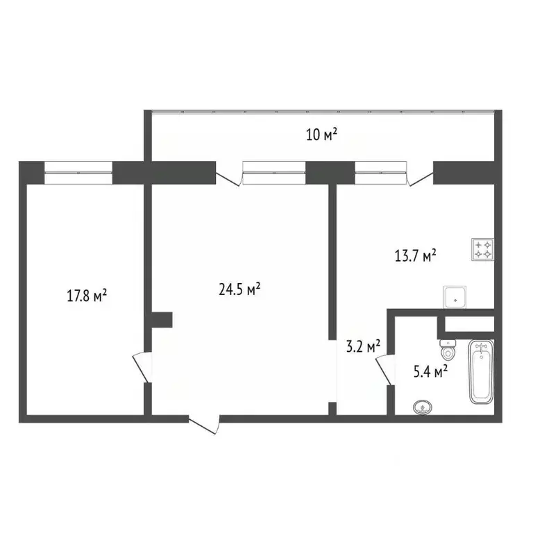 2-к кв. Красноярский край, Красноярск ул. Молокова, 16 (64.6 м) - Фото 2