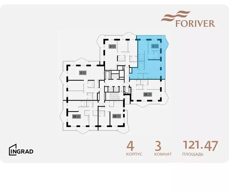 3-к кв. Москва Г мкр, Форивер жилой комплекс, 4 (121.47 м) - Фото 1