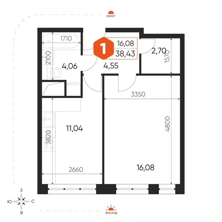1-комнатная квартира: посёлок городского типа Некрасовский, Заводская ... - Фото 1