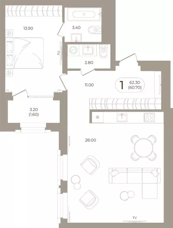 1-к кв. Башкортостан, Стерлитамак ул. Мира, 70 (60.7 м) - Фото 1