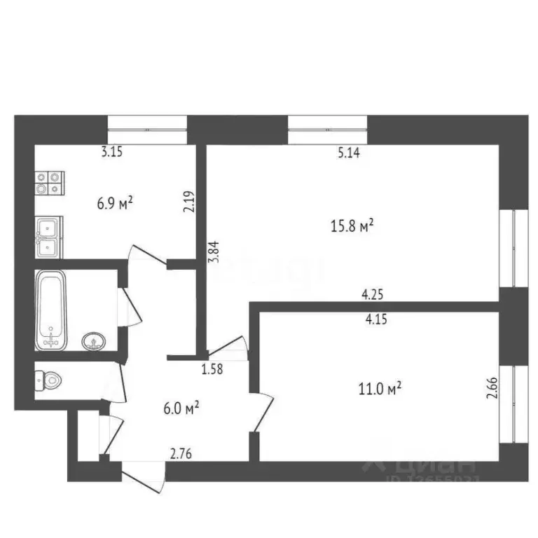 2-к кв. Костромская область, Костромской район, Самсоновское с/пос, д. ... - Фото 2