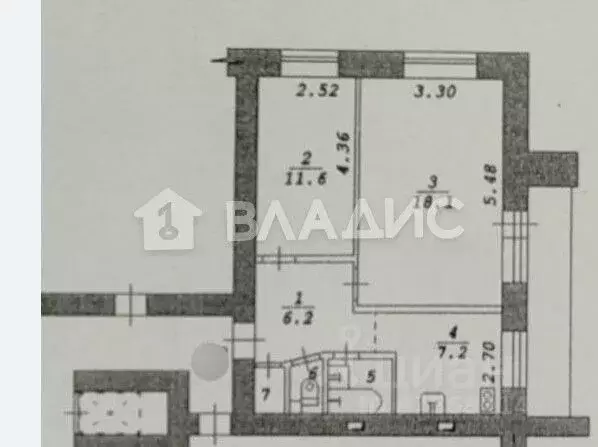 2-к кв. Новосибирская область, Новосибирск ул. Фрунзе, 55 (47.6 м) - Фото 1