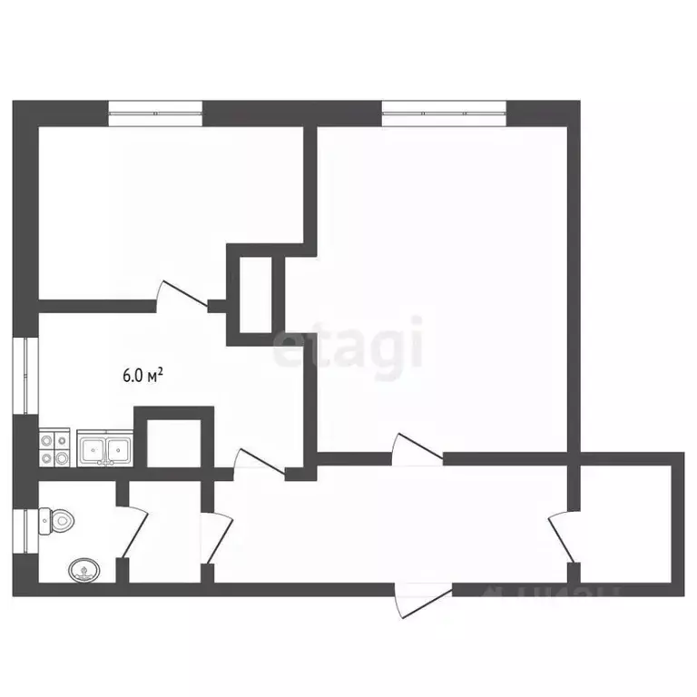 2-к кв. Вологодская область, Харовск Колхозная ул., 5 (40.0 м) - Фото 1