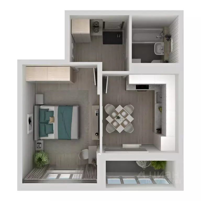 1-к кв. Самарская область, Самара Южное ш., 13 (34.55 м) - Фото 1