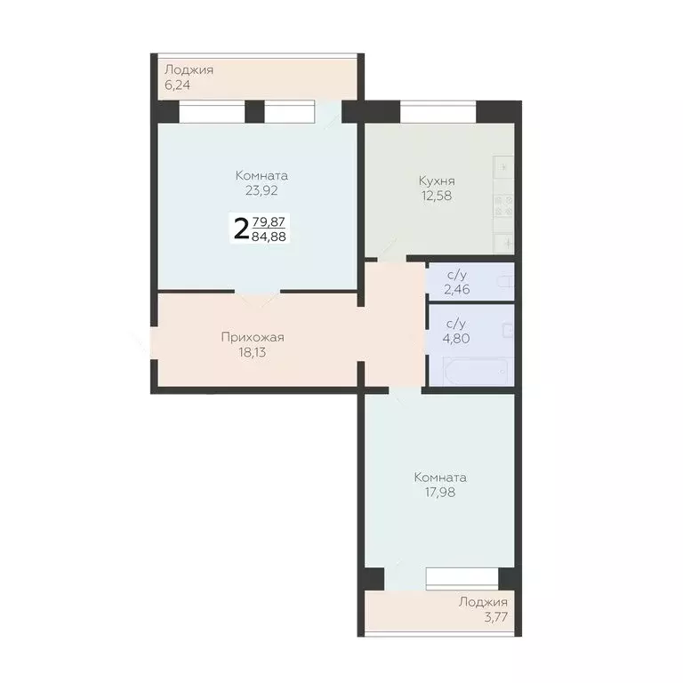 2-комнатная квартира: Самара, посёлок Мехзавод, 3-й квартал, 8 (84.88 ... - Фото 1