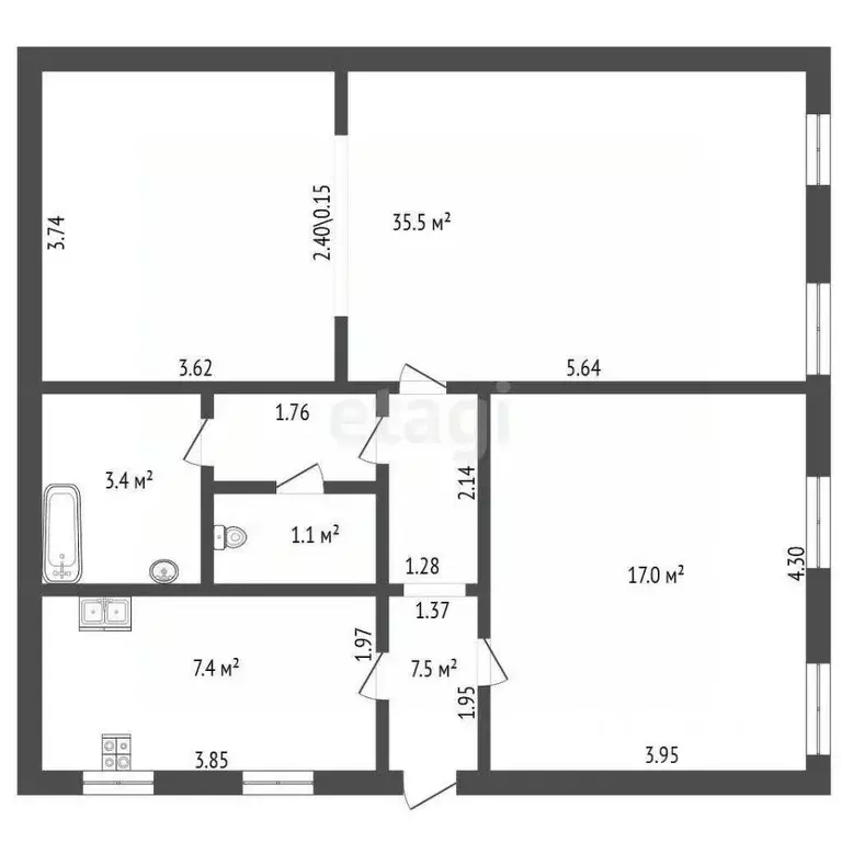 3-к кв. Санкт-Петербург 1-я Васильевского острова линия, 44 (72.1 м) - Фото 1
